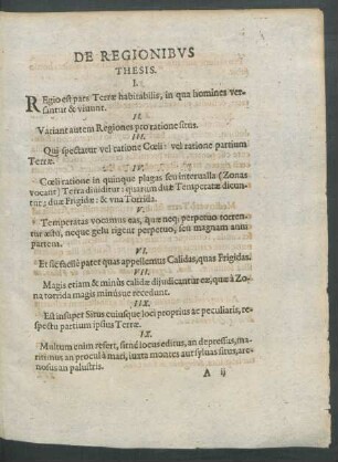 De Regionibus Thesis.