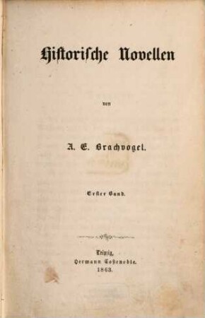 Historische Novellen, 1