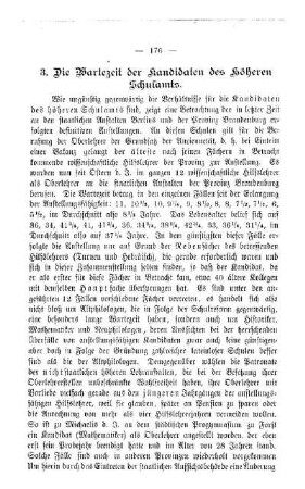 Die Wartezeit der Kandidaten des höheren Schulamts : Sprechsaal
