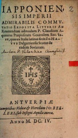 Iapponiensis Imperii Admirabilis Commvtatio