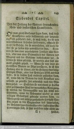 Siebendes Capitel. Von der Heilung der Nerven-hypochondrischen- und hysterischen Krankheiten
