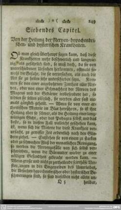 Siebendes Capitel. Von der Heilung der Nerven-hypochondrischen- und hysterischen Krankheiten