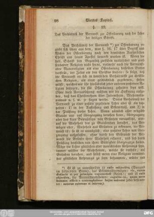 §. 19. Das Verhältniß der Vernunft zur Offenbarung nach der Lehre der heiligen Schrift.