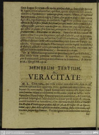 Membrum Tertium De Veracitate