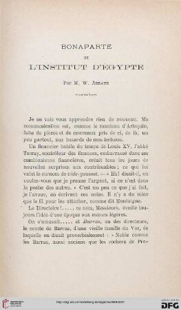 2.Ser. 10.1889: Bonaparte et l'Institut d'Égypte