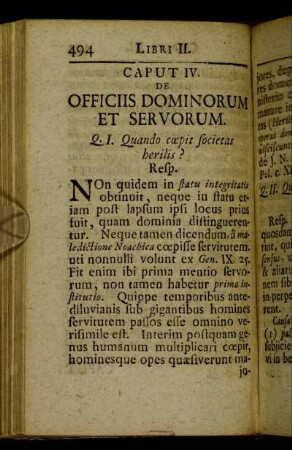 Caput IV. De officiis dominorum et servorum.