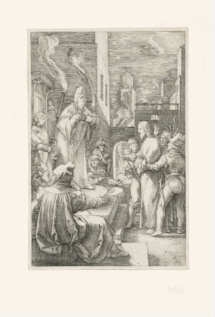 Christus vor Kaiphas, Blatt 4 der Folge "Passion Christi"