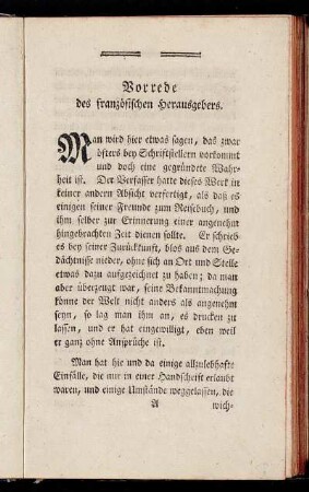 Vorrede des französischen Herausgebers.
