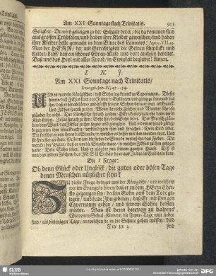 Am XXI Sonntage nach Trinitatis