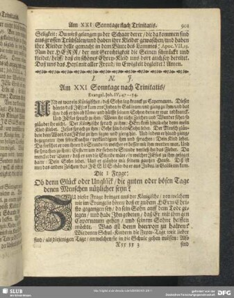 Am XXI Sonntage nach Trinitatis