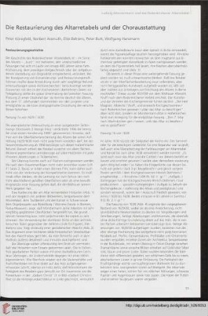 Die Restaurierung des Altarretabels und der Chorausstattung