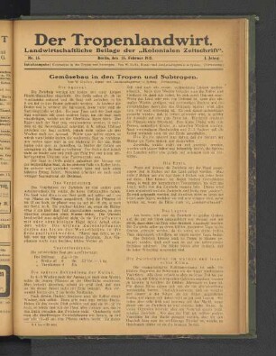 Gemüsebau in den Tropen und Subtropen.