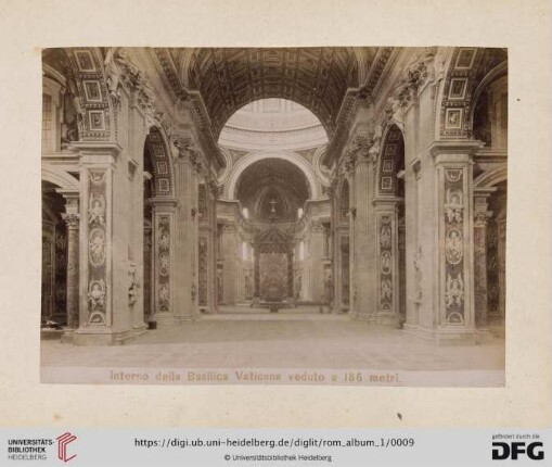 Interno della Basilica Vaticana veduto a 186 metri