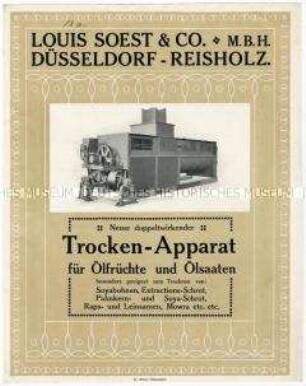 Trockenapparate für Ölfrüchte und Ölsaaten