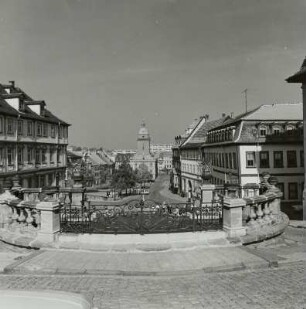 Gotha, Blick vom Schlossberg zum Hauptmarkt mit Rathaus