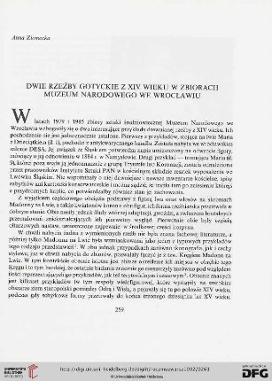 36: Dwie rzeźby gotyckie z XIV wieku w zbiorach Muzeum Narodowego we Wrocławiu