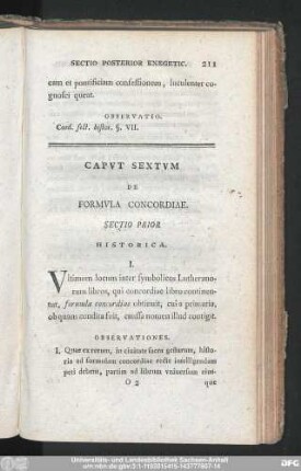 Caput Sextum De Formula Concordiae.
