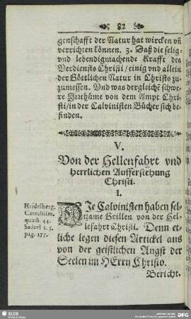 V. Von der Hellenfahrt und herrlichen Aufferstehung Christi