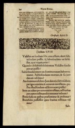 Consilium CVIII.