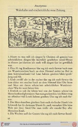 Anonymus: Wahrhafte und erschröckliche neue Zeitung