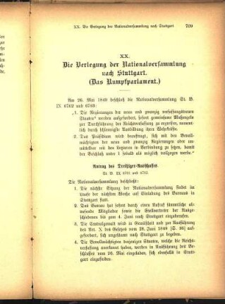XX. Die Verlegung der Nationalversammlung nach Stuttgart. (Das Rumpfparlament.)