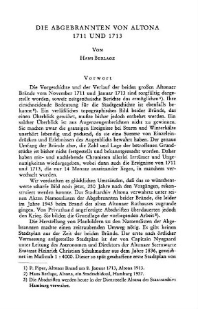 Die Abgebrannten von Altona 1711 und 1713
