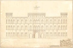 Gärtner, Friedrich von; München; Wittelsbacherpalast - Aufriss
