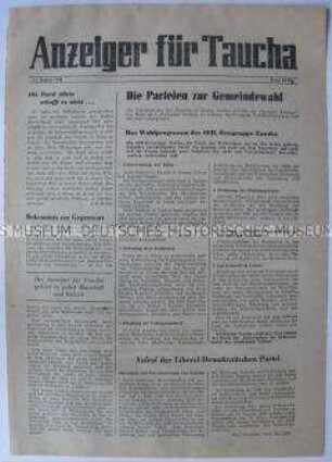 Kommunales Mitteilungsblatt für Taucha und Umgebung zu den Gemeindewahlen