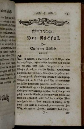 Fünfte Nacht. Der Rückfall.