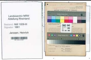 Entnazifizierung Heinrich Janssen , geb. 28.07.1898 (Schreinermeister)
