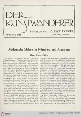 12/13: Altdeutsche Malerei in Nürnberg und Augsburg