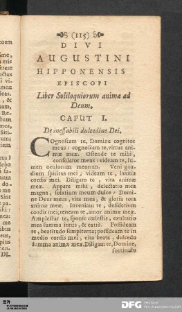 Soliloquia S. Augustini.