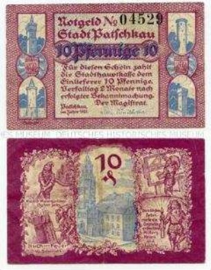 Patschkau, Notgeld 10 Pfennig (Serienschein)