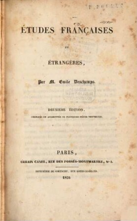 Études françaises et étrangères