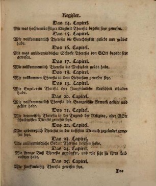 Spanische Heldin : Teutsch vorgestellet: Das ist, Siegreiches Leben, Heldenmässige Thaten, Englische Tugenden, seltsame Erscheinungen, Verzuckungen und Offenbahrungen, kostbarer Tod, herrliche Mirackl, glorreiche Heiligsprechung, und durch fruchtende Ausbreitung ihres Ordens ausgeschmuckte Ehren-Cron der Seraphischen Jungfrauen, und grossen Ertz-Mutter Theresiä von Jesu, Des Barfüssigen Carmeliter-Ordens Stiffterin