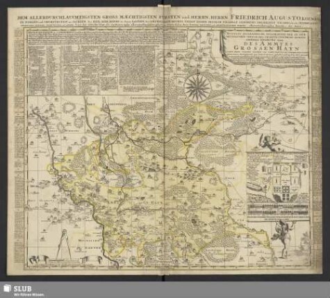 Accurate Geographische Delineation Der In Dem Meisnischen Creisse Des Churfürstenthums Sachsen Liegenden Dioceses Oder Des Ammtes Grossen Hayn : Sammt Ihren Staedten Flecken Und Dorffschaften