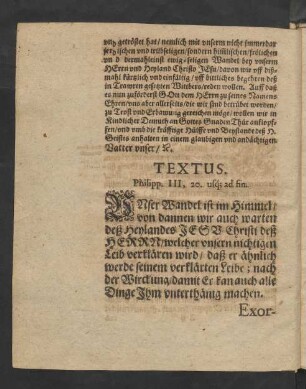 Textus. Philipp. III, 20 usq; ad fin.