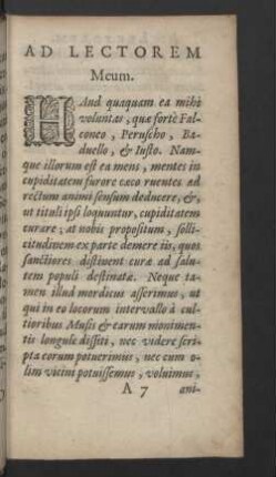 Ad lectorem meum.