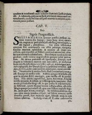 Cap. V. De Signis Prognosticis.