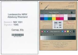Entnazifizierung Elly Carnap, geb. 28.05.1884 ()