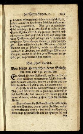 Das zehnte Capitel. Von denen Kennzeichen derer Brüche, und was dabey zu vermuthen.