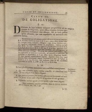 Caput III. De Obligatione