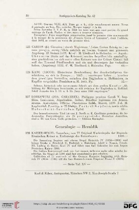 Genealogie - Heraldik (Nr. 128 - 133)