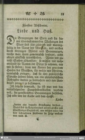 Fünfter Abschnitt. Liebe und Haß