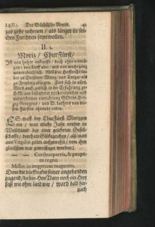 II. 1. Moriz/ Churfürst.
