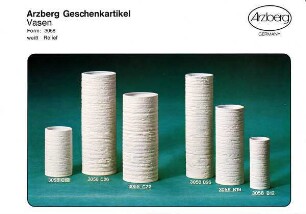 Produktblatt "Arzberg Geschenkartikel / Vasen / Form: 3058 / weiß Relief"