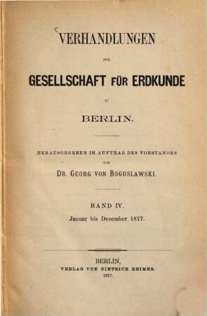 Verhandlungen. 4. 1877, Jan. - Dez.