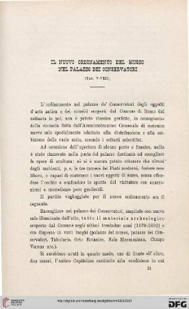 31: Il nuovo ordinamento del Museo nel palazzo dei Conservatori