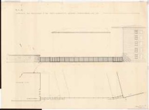 Reichsluftfahrtministerium, Berlin: Verbindungsbau, Abschlussgitter zu L5: Ansicht, Grundriss 1:100