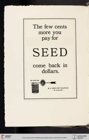 M. A. [Miles Ainscoe] Seed Dry Plate Co. [Plates]